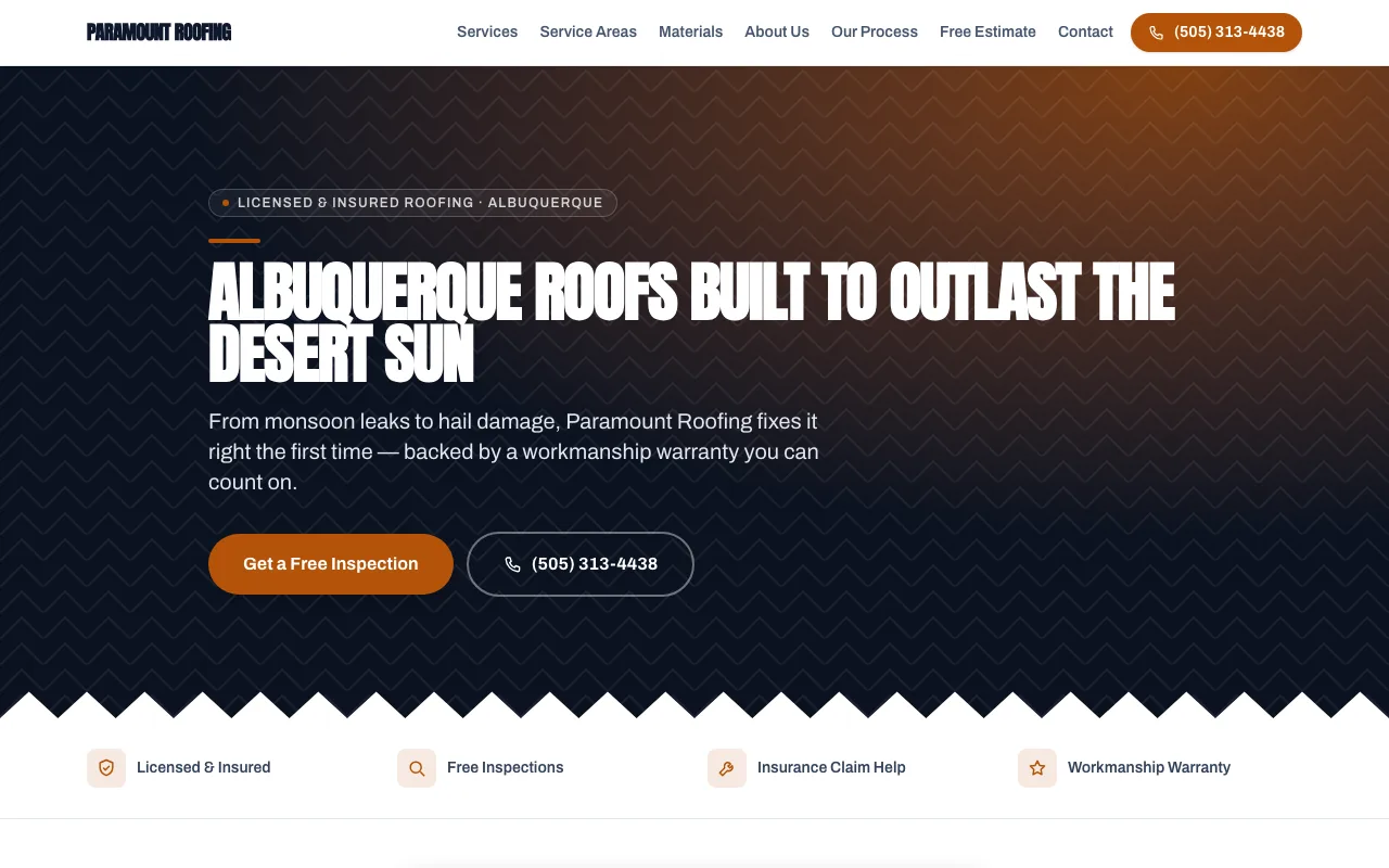 A live RoofPropage roofing website